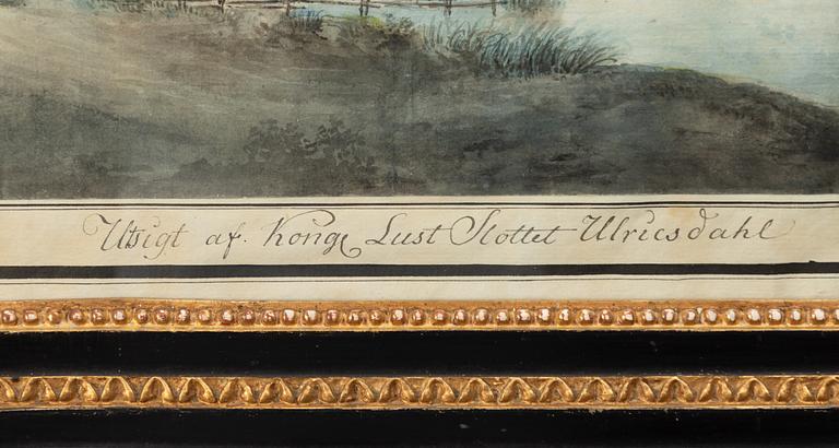 Pehr Nordqvist, attributed to, "Utsigt af Kongl Lust Slottet Ulricsdahl".