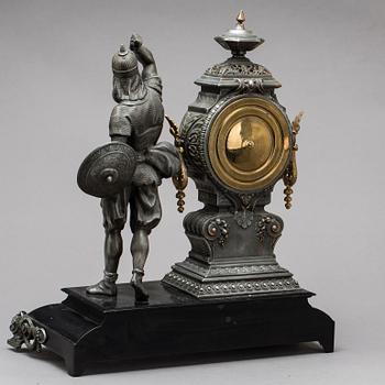 An Ansonia metal figural mantle clock, Ansonia Co, New York. ca 1900.