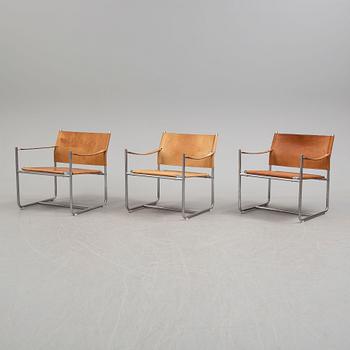 a set of three of 1970's "Amiral" Karin Mobring armchair from IKEA.