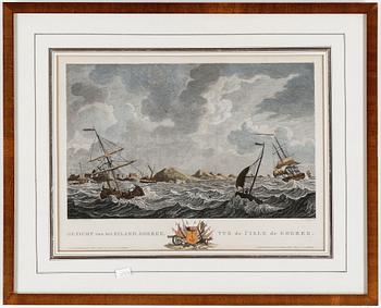 KOPPARSTICK, 2 st, kolorerade, M. Sallieth och D. de Jong, Nederländerna, 1805.