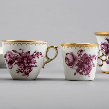 KAFFESERVIS, porslin, 22 delar, "Purple", Royal Copenhagen, Danmark, 1900-tal.