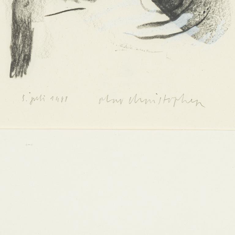 Olav Christopher Jenssen, mixed media on paper, signed and dated 5 juli 1988.