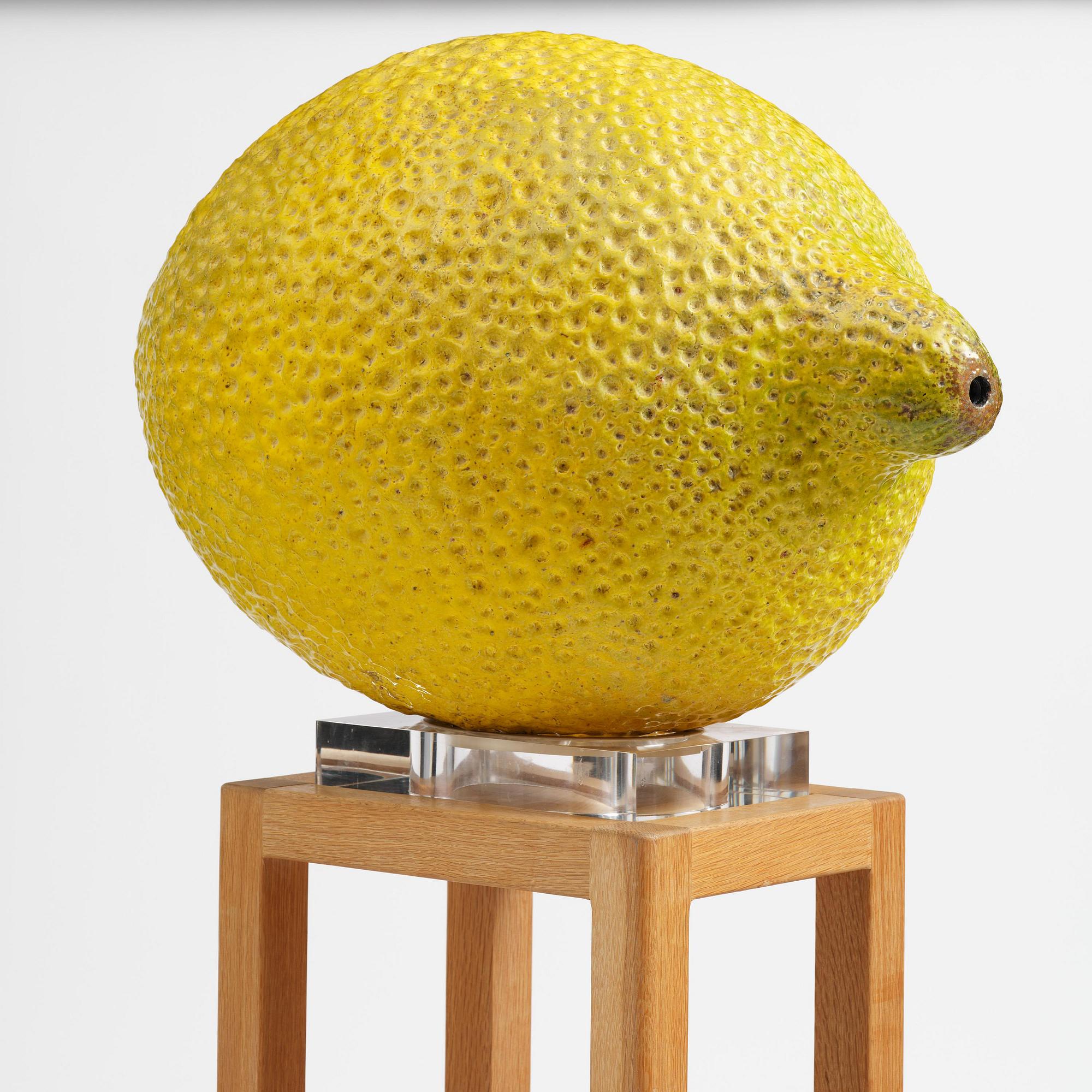 Hans Hedberg, a monumental faience sculpture of a lemon, Biot, France.