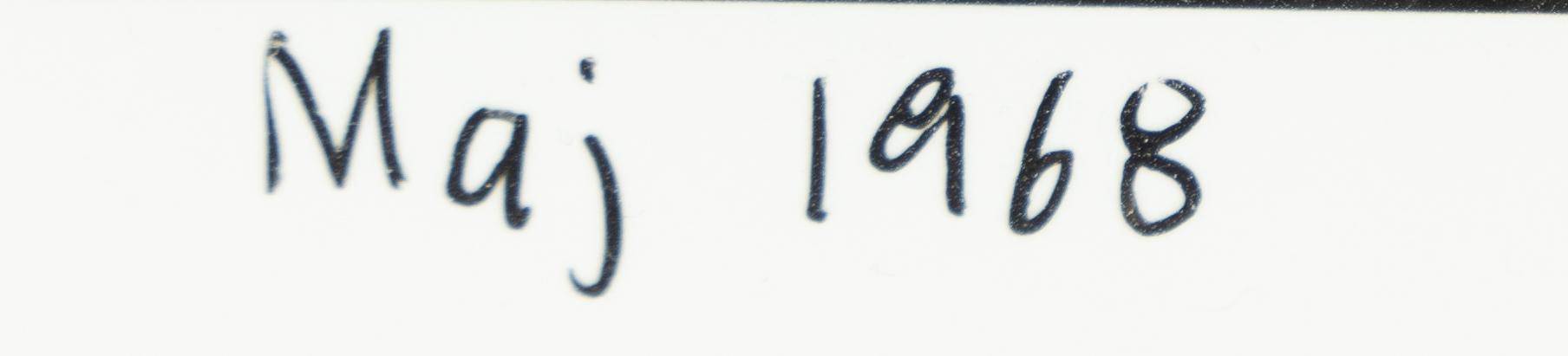Carl Johan De Geer, "Maj 1968".