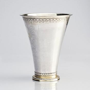 A Swedish parcel-gilt silver beaker, mark of Lars Magnus Kallerström, Kalmar 1779.