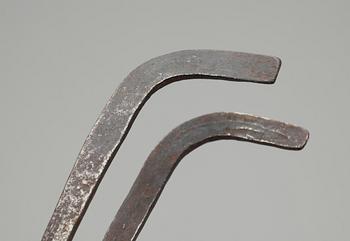LJUSHÅLLARE, för trästicka, smidesjärn, 1600/1700-tal.