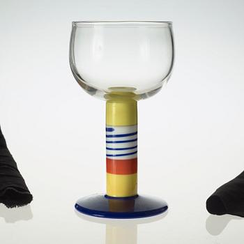 A Gunnar Cyrén glass goblet, Orrefors 1967.