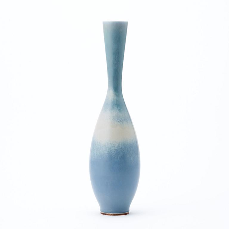 Berndt Friberg, a blue glazed stoneware vase, Gustavsberg studio 1962.