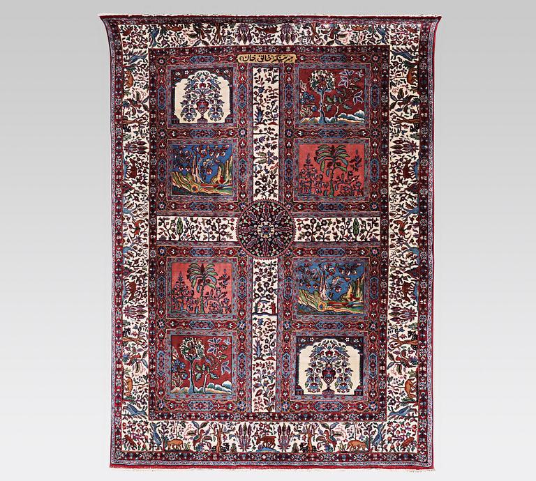 A rug, semi-antique rug Kirman, signed, circa 248 x 169 cm.