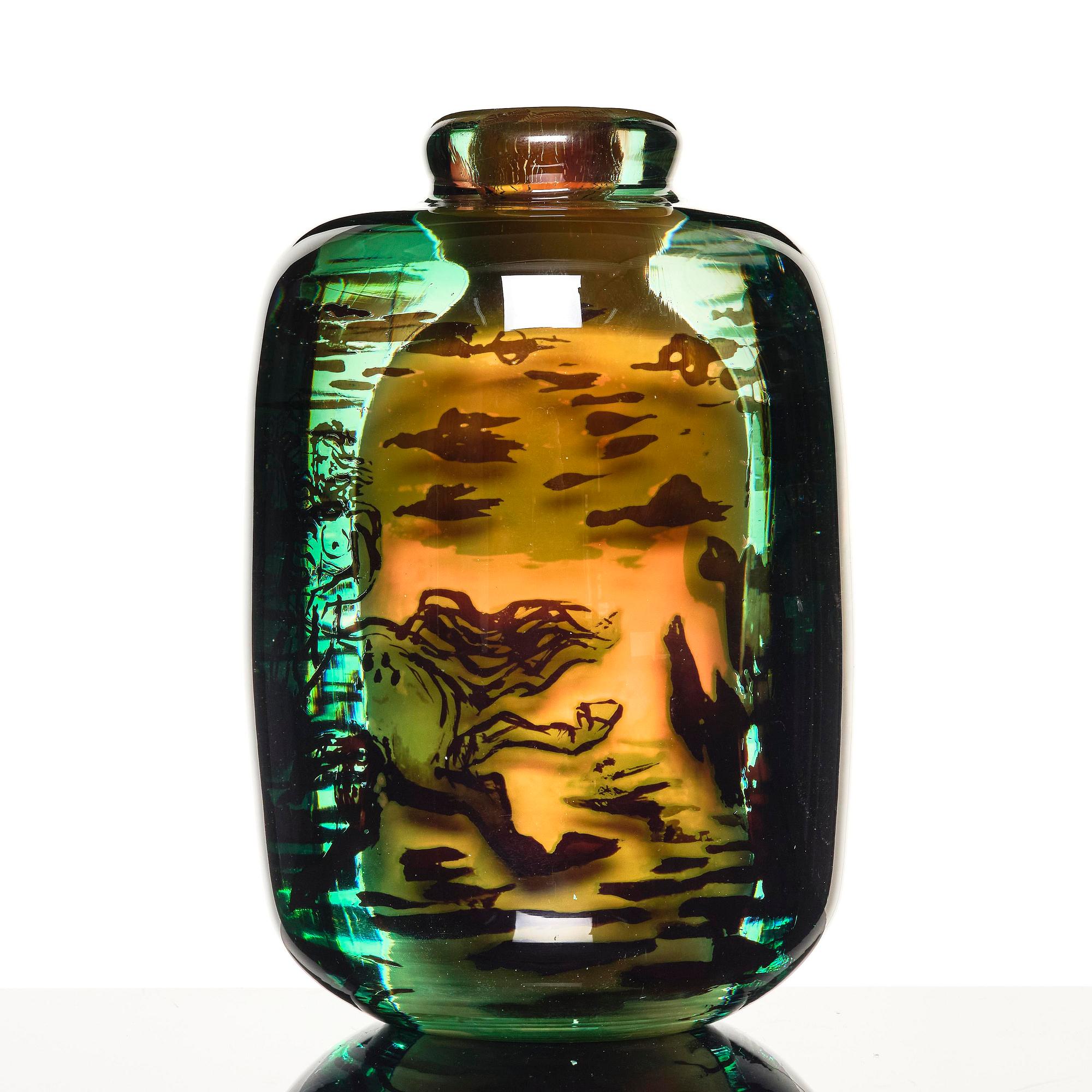 Edvin Öhrström, a graal glass vase, Orrefors 1948, no. 1413B.