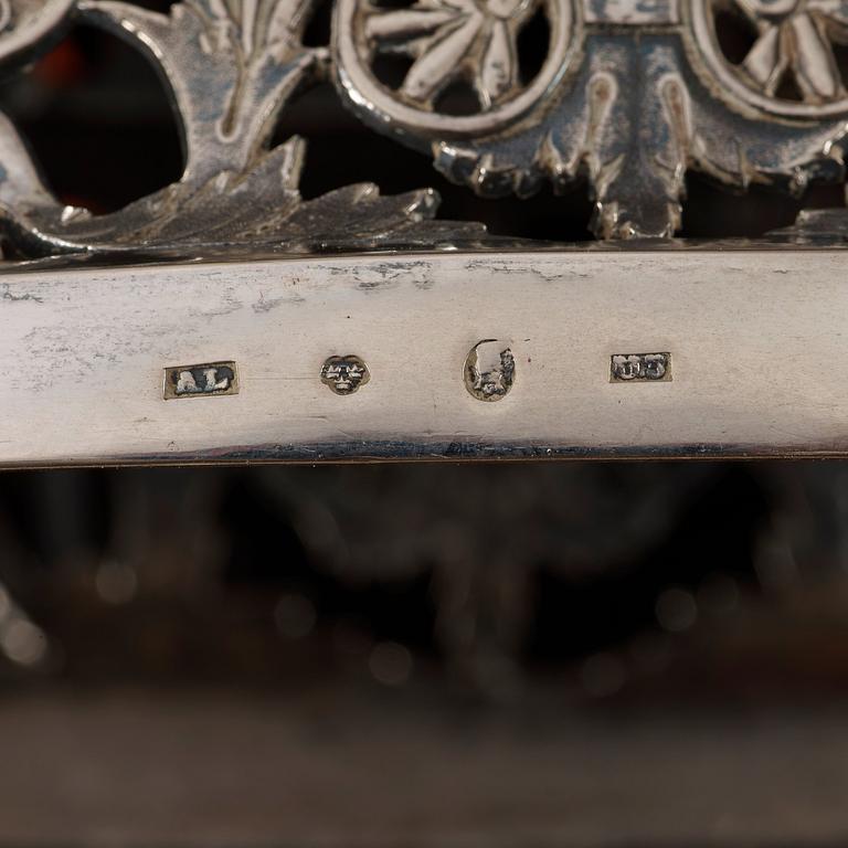 A Swedish 19th century silver basket, marks of Anders Lundqvist, Stockholm 1826.