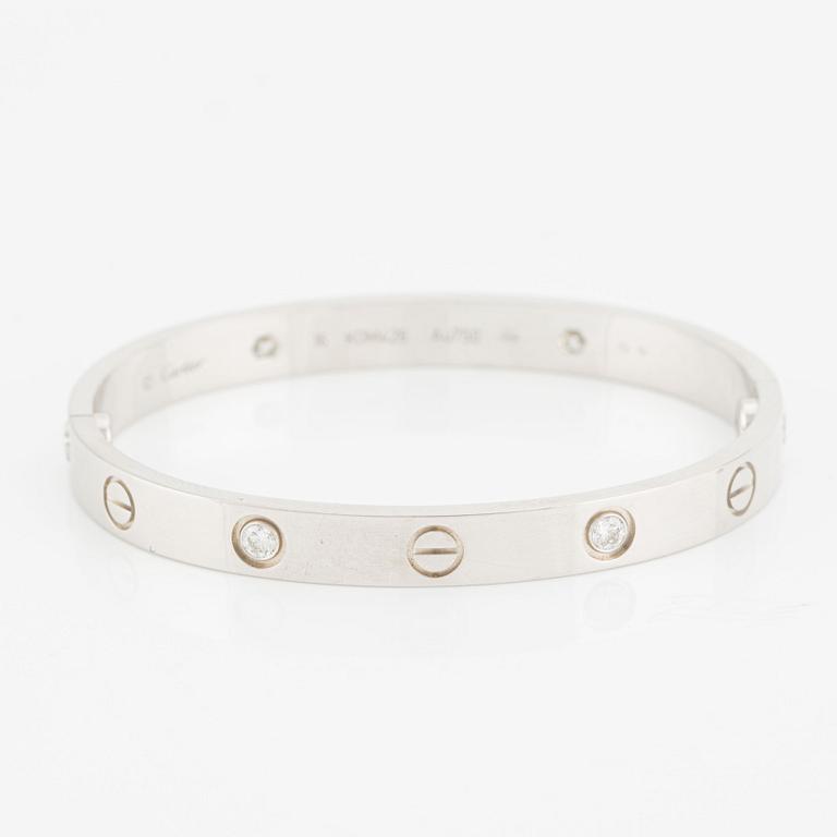 Cartier armband "Love" 18K vitguld med runda briljantslipade diamanter.