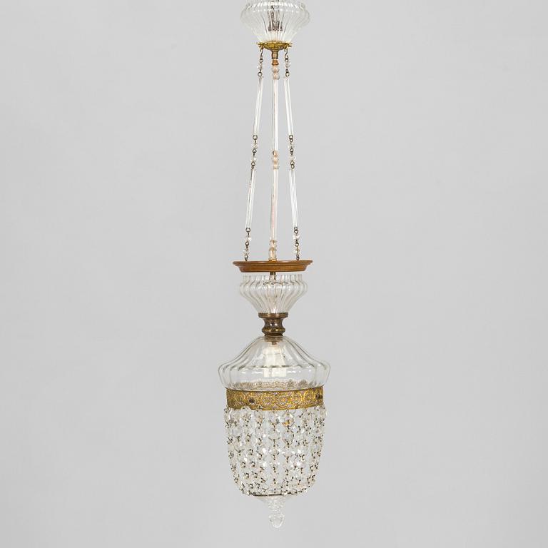 A glass ceiling light, first half of the 20th Century.