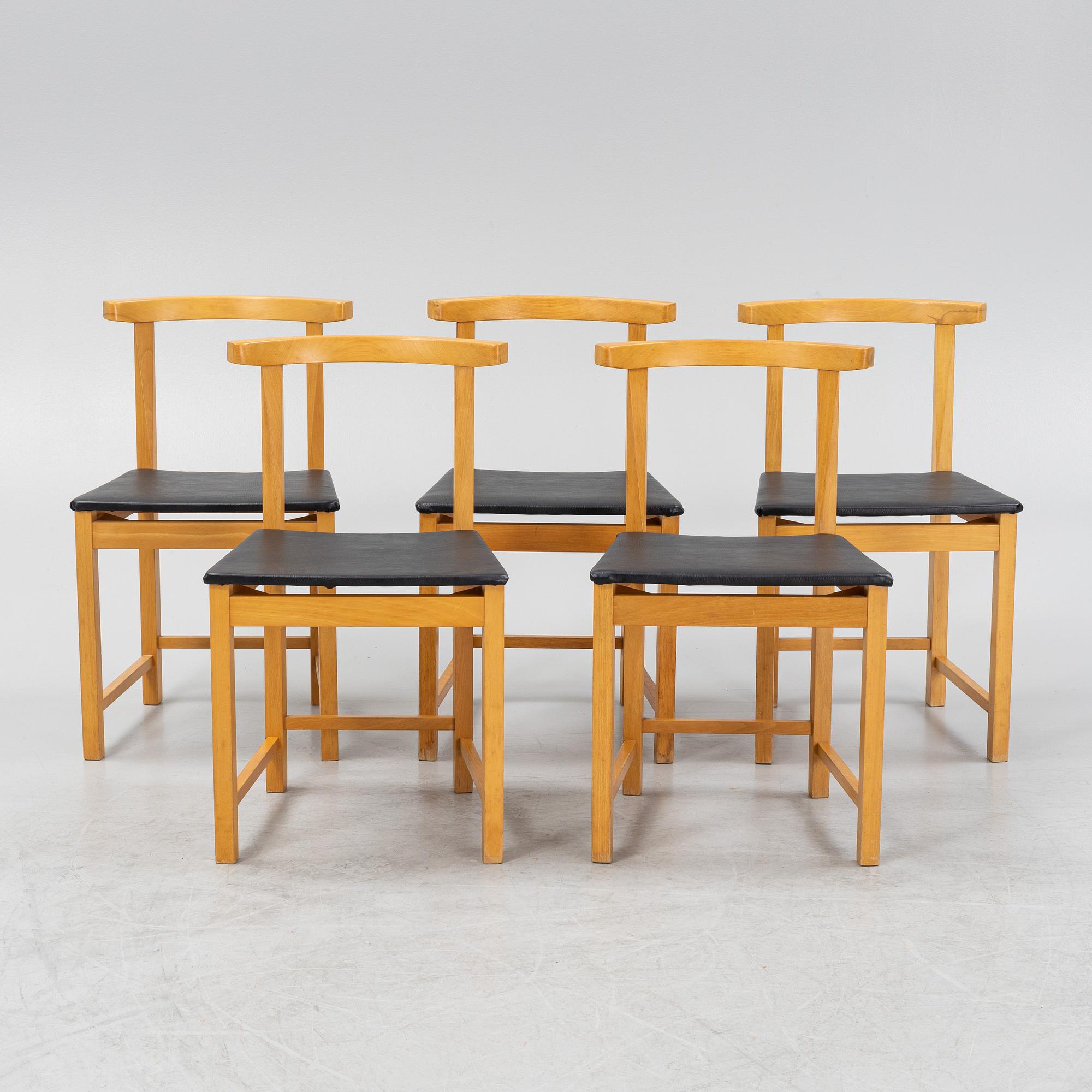 Hans Kempe & Lars Erik Ljunglöf, five versions of model 'HI-28' chairs, Hi Gruppen, second half of the 20th century.