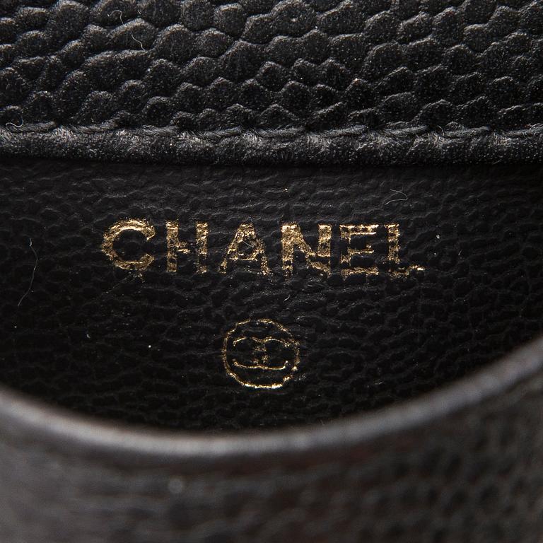 A Vintage Black Caviar Leather Cell Phone Bag.
