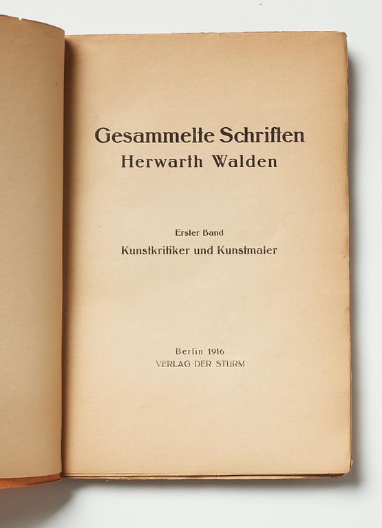 Exhibition catalogue and books (2) from Der Sturm plus a photo depicting Gösta Adrian-Nilsson (GAN).