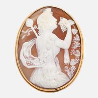 Pendant / brooch, cameo, 18K gold. A. Tillander, Helsinki 1978.