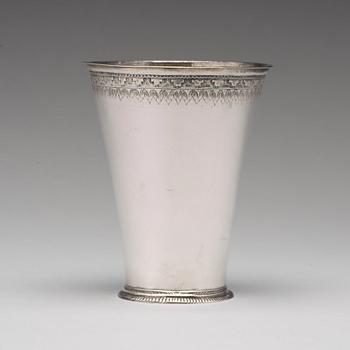 A Swedish 18th century parcel-gilt silver beaker, mark of Carl Lilja, Stockholm 1721.