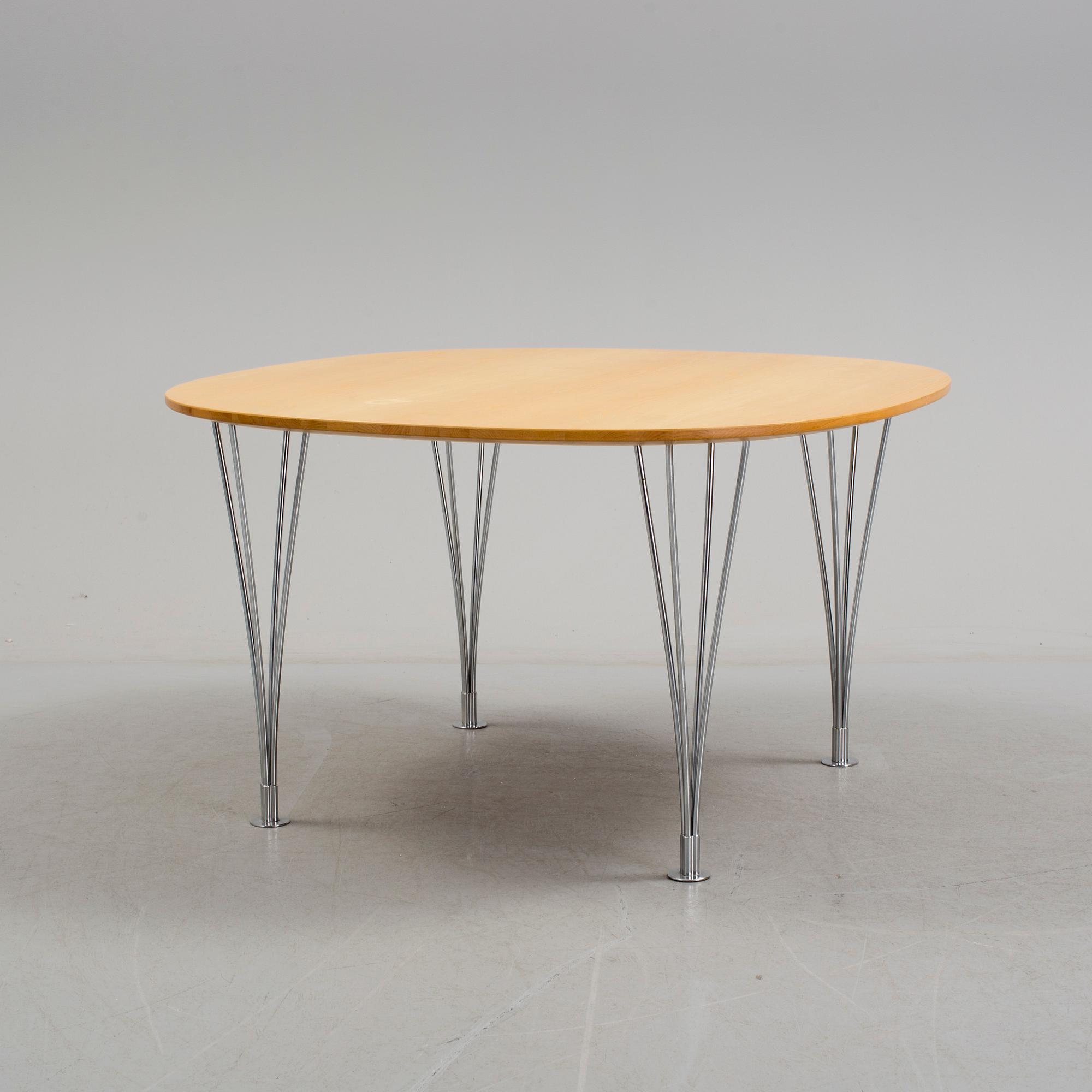 PIET HEIN & BRUNO MATHSSON, soffbord, "Supercirkel", Mathsson International.