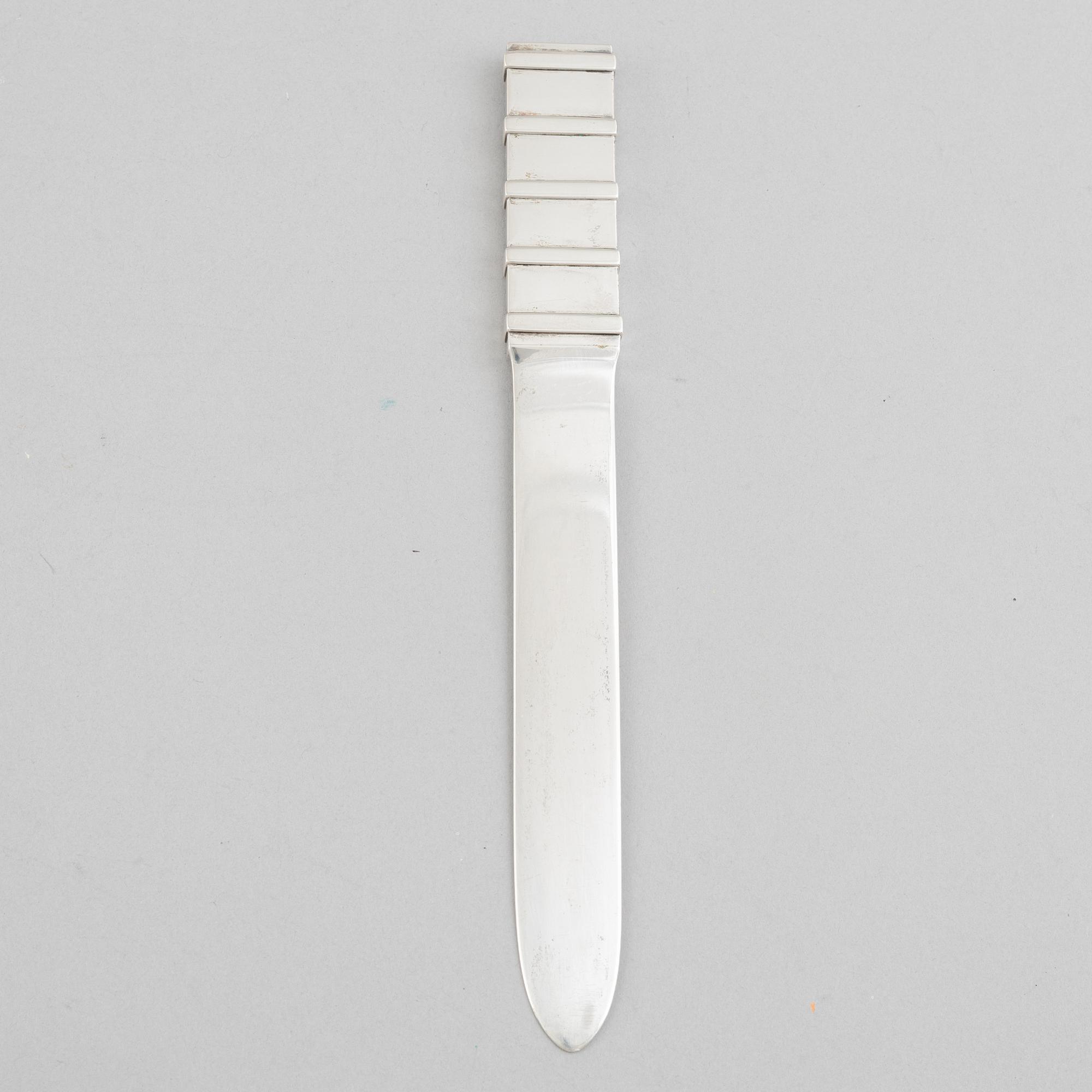 W.A. Bolin, a silver letter opener, Stockholm 1944.