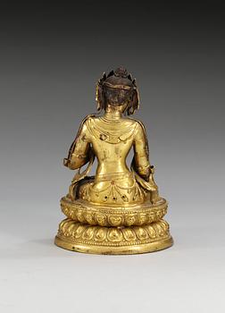 BUDDHA, förgylld koppar. Sen Qing dynasti, 1800-tal.
