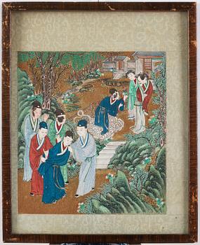 A set of nine Chinese watercolours by unknown artist, 19th Century.