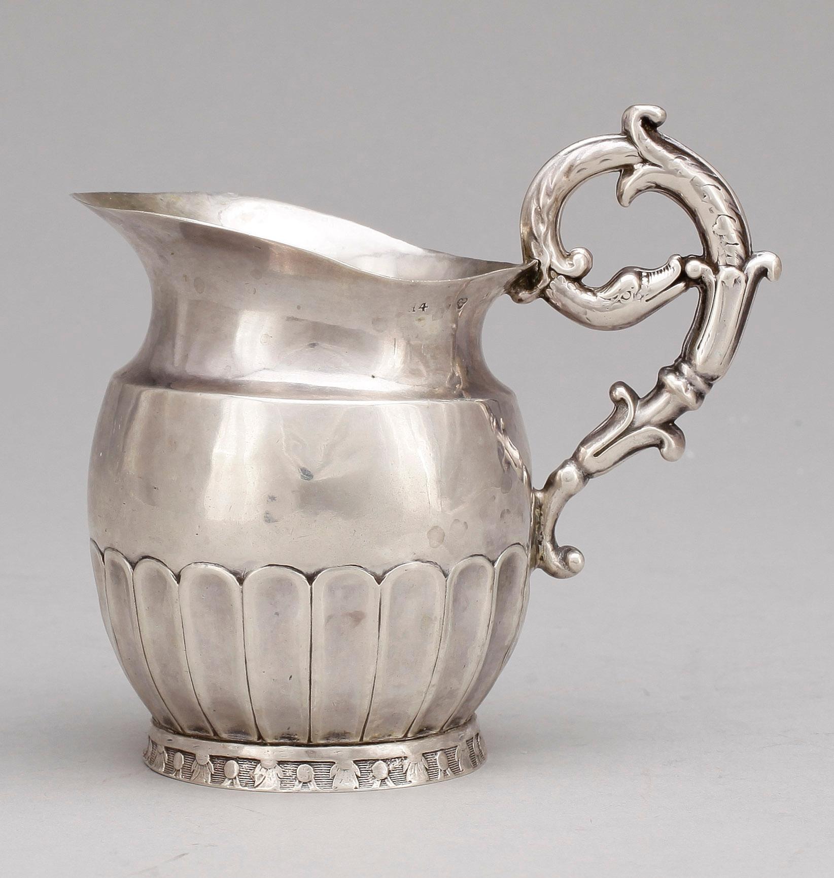 GRÄDDKANNA, silver, senempire, Otydliga mästarstämplar, Sverige, 1838. Vikt ca 105 g.