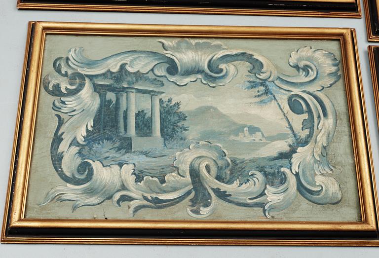 A set of 13 panels in rococo style, 20th cent.