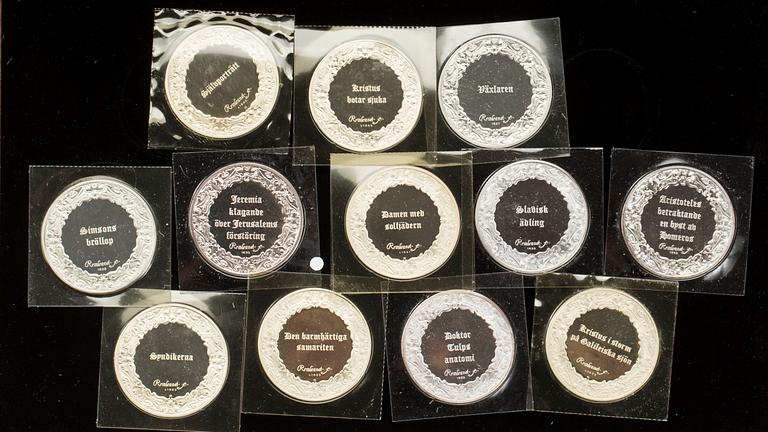 MEDALJER, ca 143 st, sterlingsilver, Franklin Mint, 1900-talets fjärde kvartal. Total vikt ca 6200 gram.