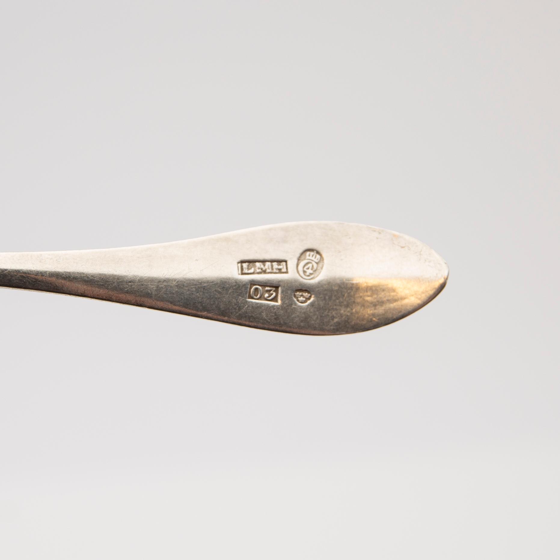 Coffee spoons, 7 pieces, silver, 1810-1903, Sweden.