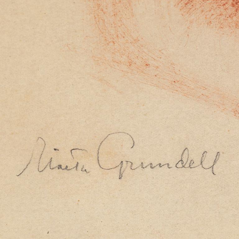 ISAAC GRÜNEWALD, red crayon on paper.