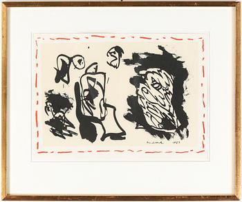 Pierre Alechinsky · PIERRE ALECHINSKY, färgetsning, signerad, daterad 1983
