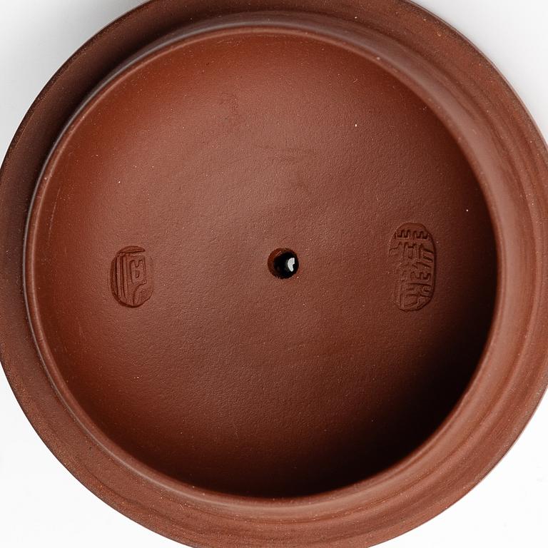 He Yanping, A polychrome yixing teapot, China, 1990s.