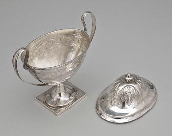 SOCKERSKÅL, silver, sengustaviansk, Stephan Westerstråhle, Stockholm 1809 Totalvikt ca 399 g.