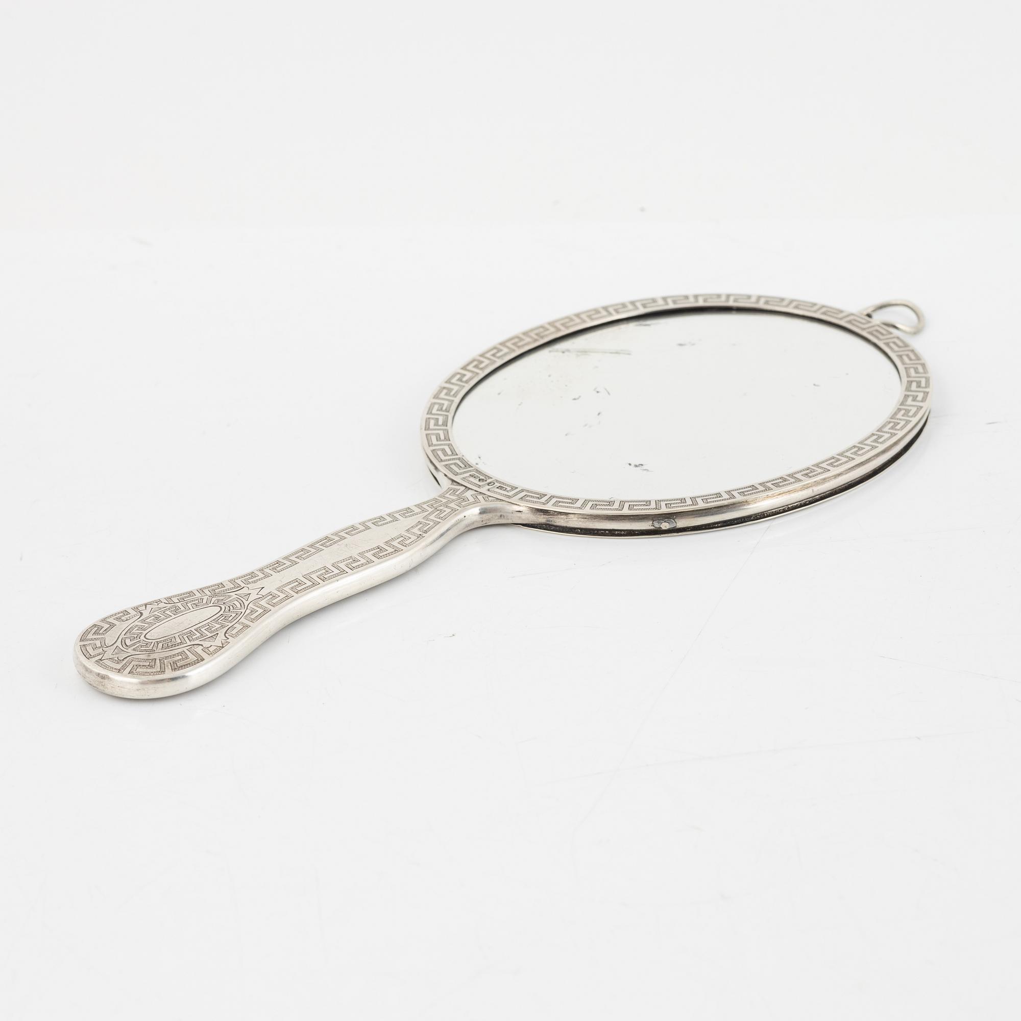 A Swedish Silver Hand Mirror, mark of Carl Fredrik Carlman, Stockholm 1874.
