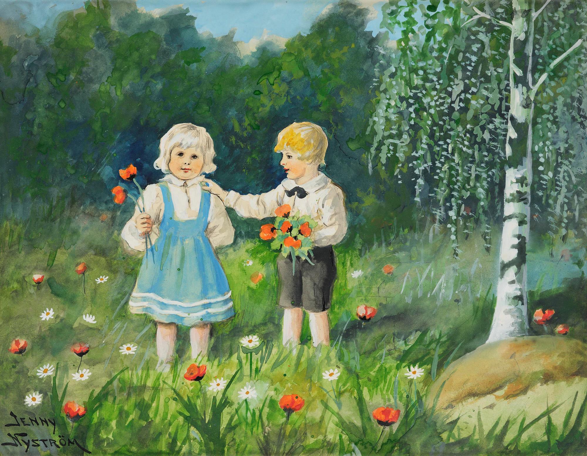 Jenny Nyström, Flower picking.