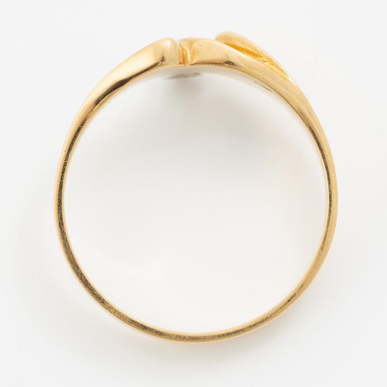 Lapponia, ring 18K gold set with a round brilliant-cut diamond, Finland 1981.