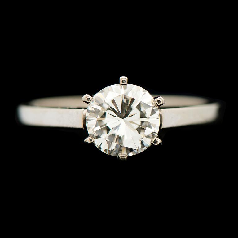 A RING, brilliant cut diamond, 18K white gold. Kupittaan Kulta, Turku Finland 1975.