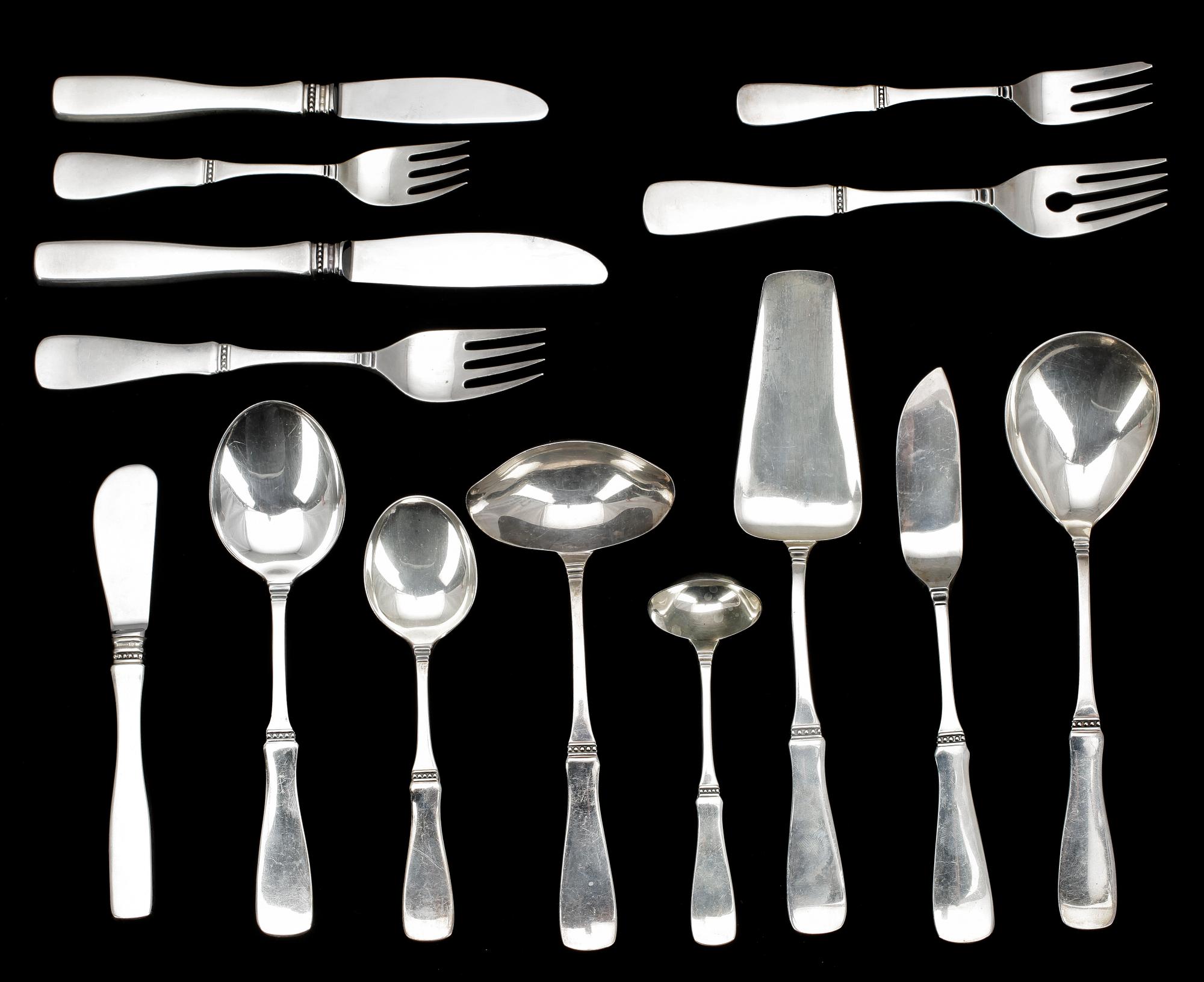 BESTICKSUPPSÄTTNING, silver, 105 delar, "Uppsala", MGAB. 1960-tal.