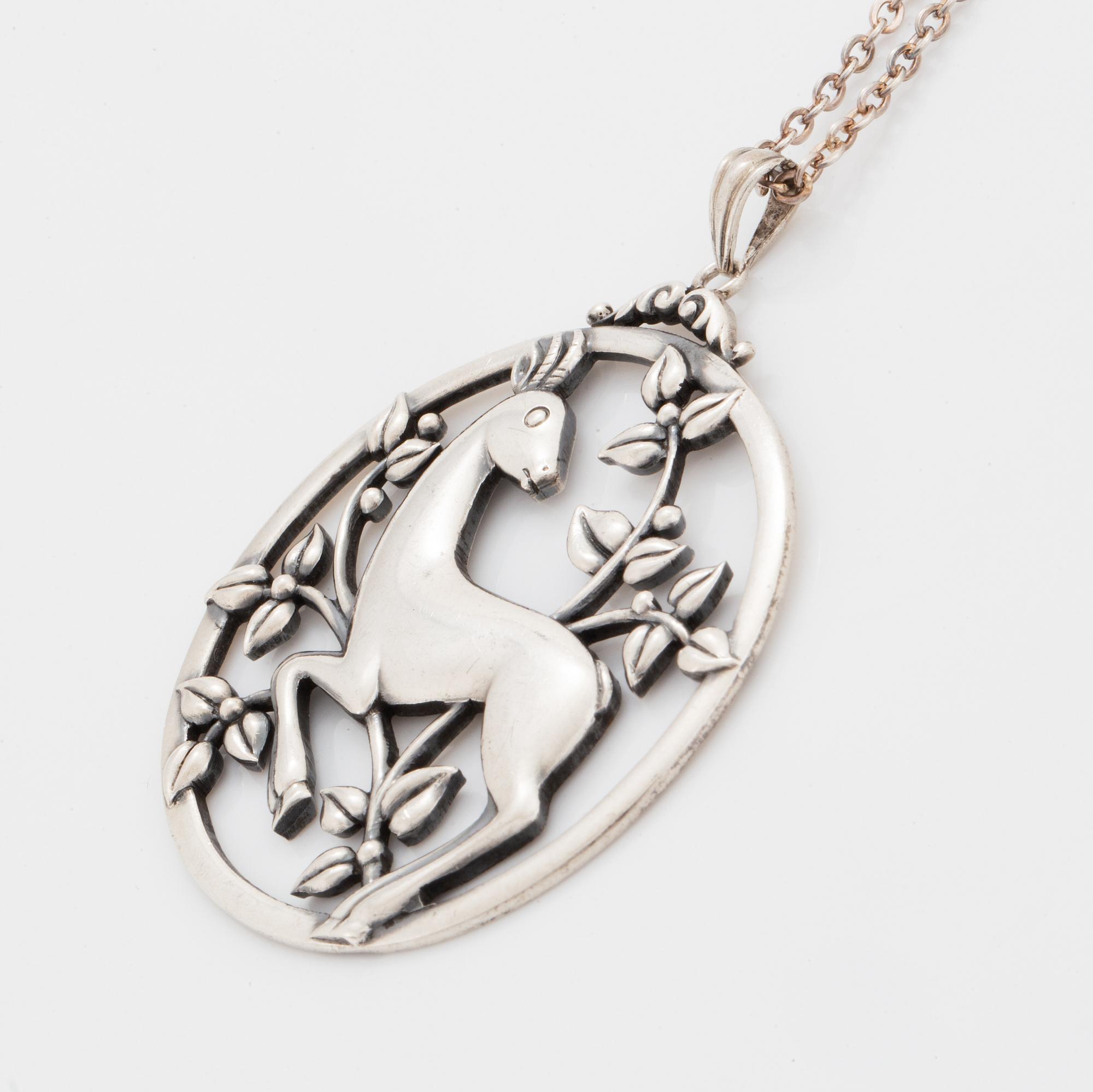Gustaf Dahlgren & Co, silver pendant, with chain.