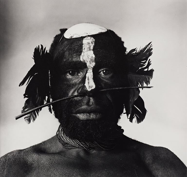 Irving Penn, "Tribesman with Nose Ornament (New Guinea, 1970)".