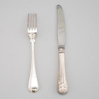 A 12 piece silver cutlery set, modell 'Gammal Fransk', mark of GAB, Eskilstuna.
