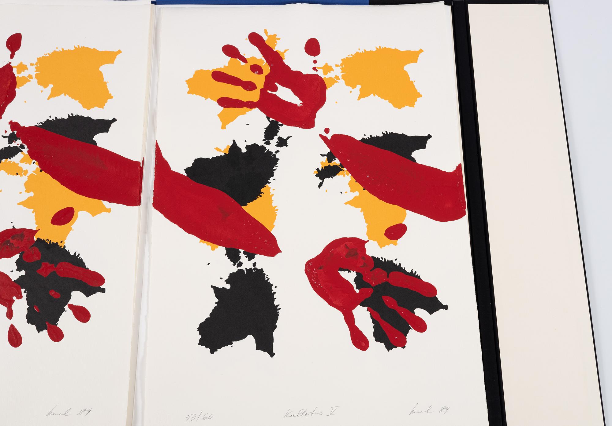 Raul Meel, "Kallistus-Omfamningen", Portfolio with 6 colour screenprints.