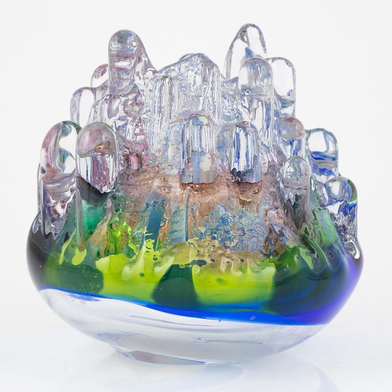 Göran Wärff, ljuslykta/ skulptur, "Polar", Kosta, unik, signerad.