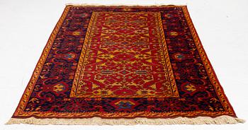 A semi antique Romanian "Lotto" rug, c. 214 x 123 cm.