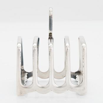 Toast rack, sterling silver, Atkin Brothers, Sheffield 1936.