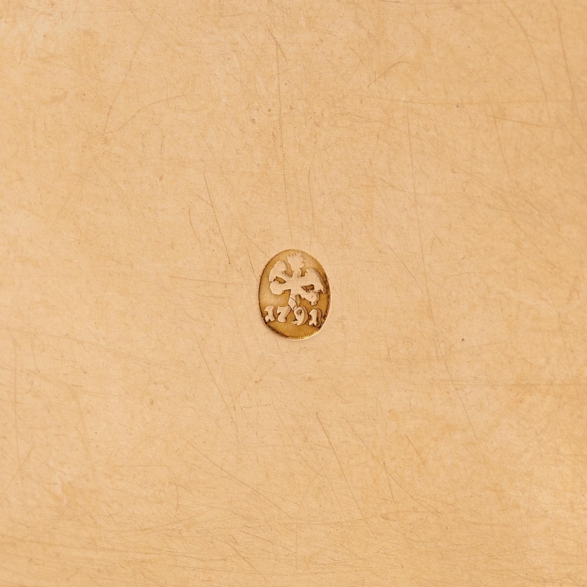 A Russian 14K gold box, 1791.