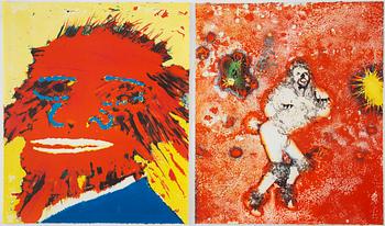 KJARTAN SLETTEMARK, färglitografier, 2 st, signerade 112/250, 115/250.