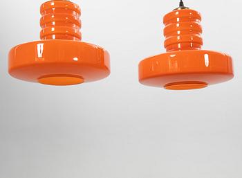 Ceiling lamps, a pair, 1970s.