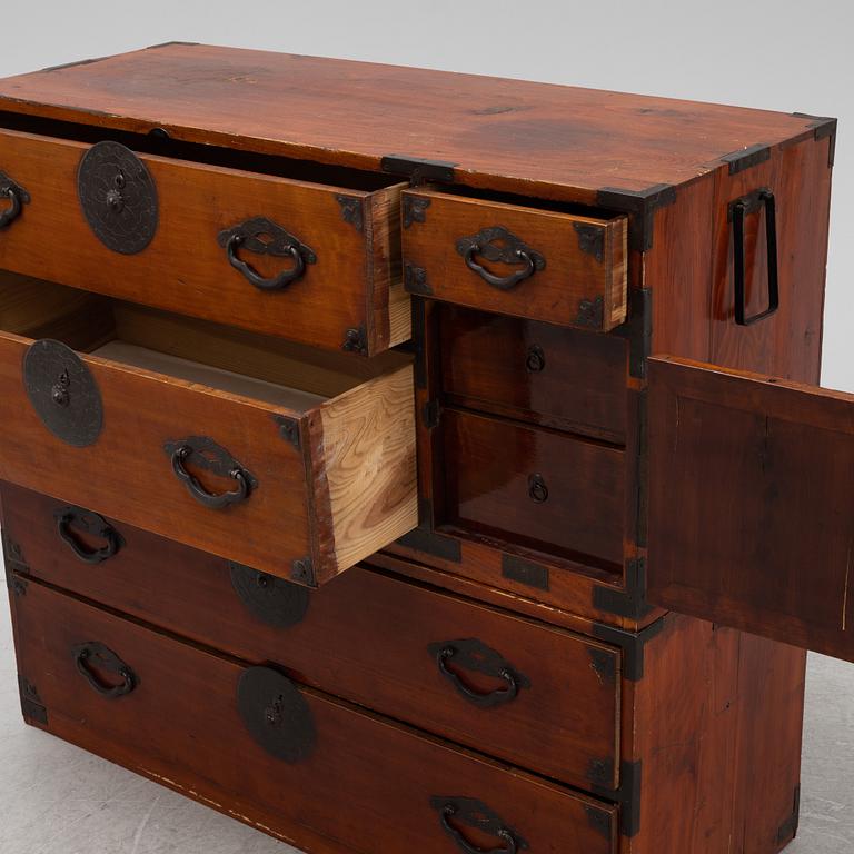A two piece Tansu chest, Japan, 19th Century.